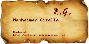 Manheimer Gizella névjegykártya